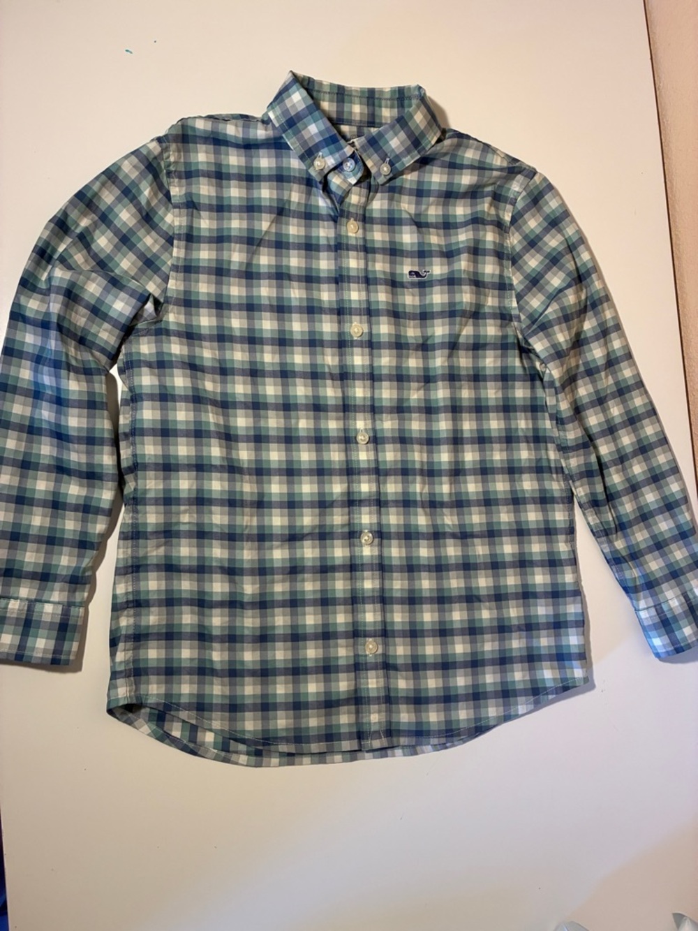 Vineyard Vines Plaid Button-Down in Blue & Green Brrr technology Dress Shirt 7